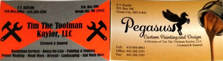 Tim The Toolman Kaylor Business Cards